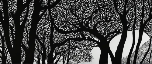 the dark hedges,birch tree illustration,tree canopy,linocuts,linocut,copse,tree grove,copses,woodcut,bare trees,beech hedge,beech trees,birch forest,halloween bare trees,birch trees,donwood,plane trees,woodring,forest tree,arbres,Illustration,Black and White,Black and White 21