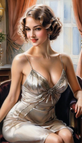 art deco woman,vintage woman,negligees,vintage women,retro women,retro pin up girl,retro woman,twenties women,a charming woman,currin,nightdress,evening dress,noblewoman,vintage girl,seamstress,pin-up girl,dressmaker,emile vernon,duchesse,pearl necklace,Conceptual Art,Daily,Daily 32