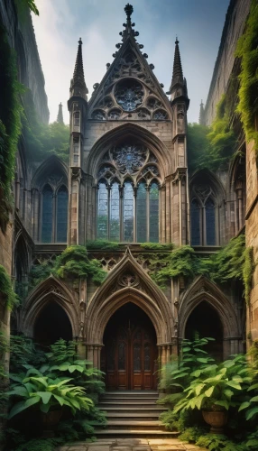 haunted cathedral,cathedrals,neogothic,cathedral,hall of the fallen,gothic church,theed,forest chapel,sanctuary,altgeld,labyrinthian,hammerbeam,rivendell,buttressed,hogwarts,buttressing,nidaros cathedral,diagon,ecclesiastical,adelaar,Illustration,Retro,Retro 24