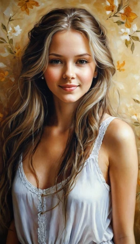 autumn background,photo painting,young woman,portrait background,art painting,oil painting,oil painting on canvas,romantic portrait,autumn icon,beautiful young woman,relaxed young girl,blonde woman,young girl,celtic woman,margaery,pretty young woman,female beauty,behenna,girl in a long,girl portrait,Conceptual Art,Daily,Daily 34