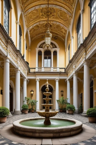 inside courtyard,glyptotek,certosa di pavia,orangerie,atriums,mirogoj,atrium,orangery,courtyard,palazzo barberini,quadrangle,venaria,floor fountain,certosa,palace garden,schlossgarten,courtyards,cloister,maximilian fountain,augarten,Art,Artistic Painting,Artistic Painting 23