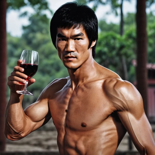 bruce lee,narongchai,thongchai,siam fighter,winegrower,diet icon,redwine,jackie chan,buakaw,dongkuk,saenchai,winemaker,arny,anabolic,body building,a glass of wine,arnie,red wine,nguyen,prohormone,Photography,General,Realistic