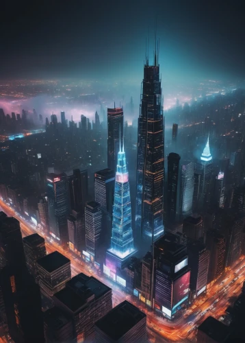 guangzhou,shanghai,chongqing,cybercity,lujiazui,chengdu,shenzhen,shangai,city at night,coruscant,tianjin,cybertown,nanjing,cyberport,chengli,cyberpunk,lumpur,shenzen,metropolis,cityscape,Illustration,Paper based,Paper Based 20