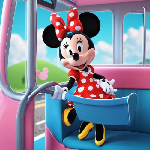 minnie,minnie mouse,disneymania,mouseketeer,mickeys,disneytoon,eurodisney,disneyfied,mickey mause,micky mouse,disneyfication,peoplemover,tittlemouse,topolino,mickey,monorail,clarabelle,bus,tram car,imagineering,Unique,3D,3D Character