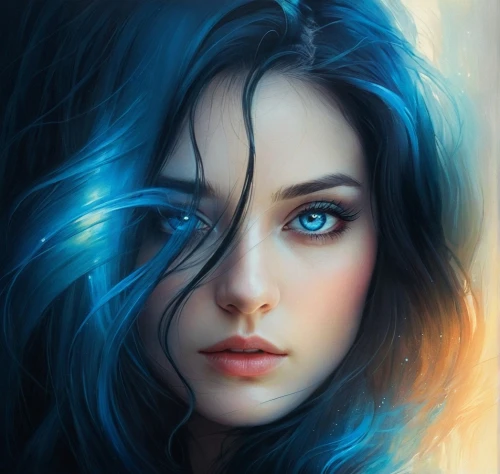 fantasy portrait,blue eyes,mystical portrait of a girl,alita,blue eye,blue enchantress,the blue eye,cortana,azzurro,katara,romantic portrait,diana,azzurra,mirada,kahlan,behenna,fantasy art,elsa,morgana,world digital painting,Illustration,Realistic Fantasy,Realistic Fantasy 15