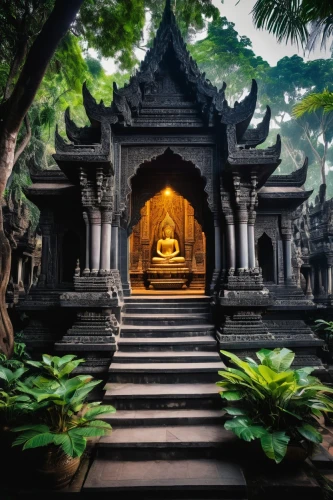 thai temple,taman ayun temple,dhamma,vesak,chiangmai,songkla,mahaparinirvana,vihara,cambodia,ajahn,angkor,ramkhamhaeng,sukhothai,buddhist temple,thai buddha,buddhist temple complex thailand,phuntsok,prasathinphimai,bali,siemreap,Illustration,Realistic Fantasy,Realistic Fantasy 46
