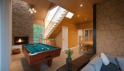 poolroom,pool house,dug-out pool,loft,skylights,home interior,interior modern design,luxury bathroom,luxury home interior,fire place,modern room,contemporary decor,inverted cottage,great room,fireplace,chalet,sitting room,modern decor,modern living room,family room
