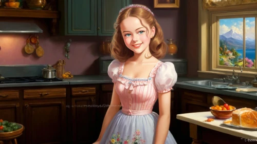 dirndl,girl in the kitchen,housemaid,avonlea,milkmaid,housewife,the girl in nightie,dorthy,aerith,princess anna,malon,scummvm,sylvania,satine,delenn,nessarose,girl with cereal bowl,pinafore,doll's house,belle