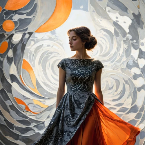 girl in a long dress,ball gown,evening dress,margaery,a floor-length dress,art deco woman,leighton,ballgown,eveningwear,art deco background,ballgowns,tahiliani,vionnet,swirling,pictorialist,siriano,hypatia,flamenco,fabric painting,poppea,Illustration,Black and White,Black and White 15