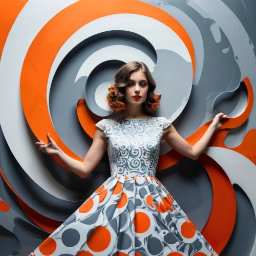 art deco woman,trenaunay,art deco background,coral swirl,abstract retro,scherfig,retro woman,rankin,spiralling,gotye,karmin,colorization,colorizing,sixties,yelle,spiral background,painted lady,swirled,fashion vector,pop art style,Illustration,Vector,Vector 21