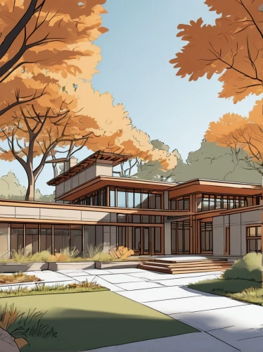 sketchup,mid century house,renderings,neutra,modern house,mid century modern,revit,asian architecture,eichler,3d rendering,house drawing,autodesk,cantilevers,render,bohlin,rendered,teahouse,forest house,hovnanian,prefab,Illustration,Black and White,Black and White 04
