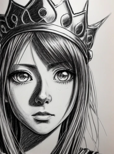 schierke,heart with crown,crown,tiara,crowned,princess crown,ashe,mashima,charcoal,inking,ink painting,charcoal drawing,crowns,rosalina,schierstein,reigning,charcoal pencil,mono line art,girl drawing,schierholtz