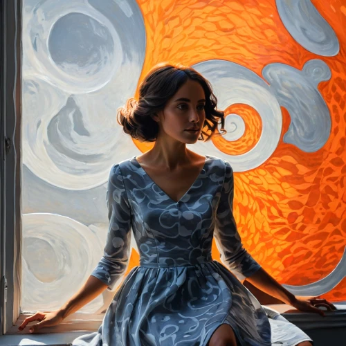 glass painting,girl in a long dress,a girl in a dress,digital painting,fearnley,bodypainting,art deco woman,wisniewski,world digital painting,kochetkova,swirling,oil painting,mystical portrait of a girl,artist portrait,glass window,photo painting,oil painting on canvas,karchner,nicolaescu,stained glass,Illustration,American Style,American Style 12