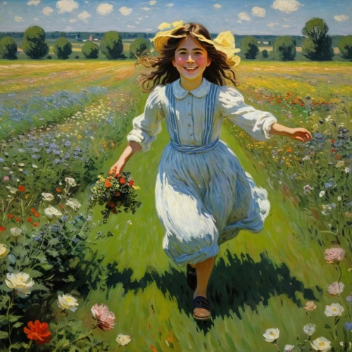 girl picking flowers,little girl in wind,girl in flowers,little girl running,girl in the garden,primavera,field of flowers,picking flowers,walking in a spring,meadows,meadow play,flower field,wildflower meadow,blooming field,flowers field,flying dandelions,flower meadow,summer meadow,flowering meadow,flowers of the field,Art,Artistic Painting,Artistic Painting 04