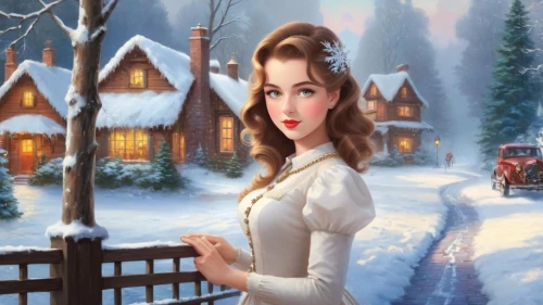 christmas snowy background,suit of the snow maiden,christmas pin up girl,pin up christmas girl,winter background,snow scene,the snow queen,white winter dress,christmas woman,fantasy picture,white rose snow queen,dawnstar,carolers,celtic woman,snow white,christmas scene,caroling,retro christmas girl,winterplace,retro christmas lady
