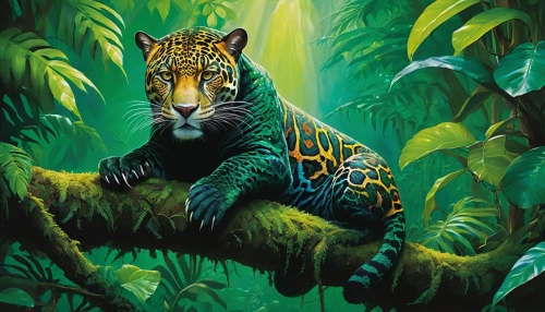 tretchikoff,jaguar,king of the jungle,katoto,sumatrana,endangered,macan,tigor,a tiger,jaguars,tropical animals,asian tiger,jabali,felino,bengalensis,tiga,cub,forest animal,neotropical,bengal,Conceptual Art,Daily,Daily 32