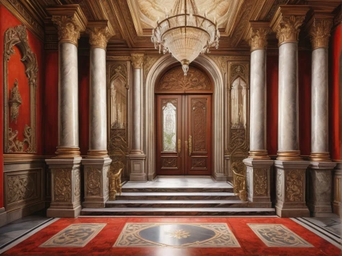 entrance hall,corridor,enfilade,royal interior,hallway,ornate room,sapienza,villa cortine palace,entranceway,corridors,the threshold of the house,europe palace,neoclassical,antechamber,sacristy,entranceways,doorways,cochere,hall of the fallen,foyer,Art,Classical Oil Painting,Classical Oil Painting 09