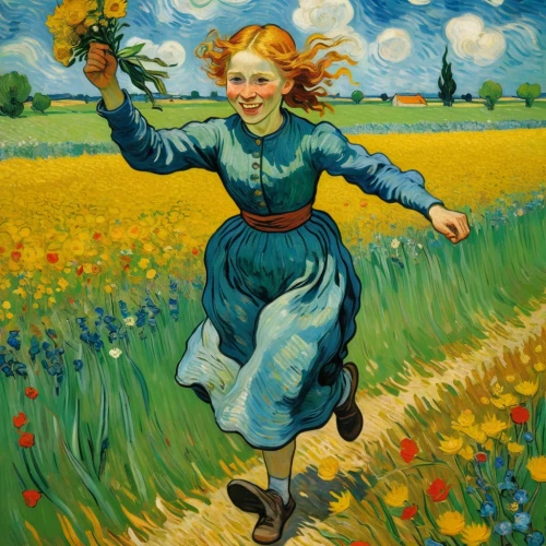 girl picking flowers,picking vegetables in early spring,girl in flowers,picking flowers,little girl in wind,flowers of the field,flowers field,primavera,walking in a spring,field of flowers,flower field,field flowers,willumsen,field of rapeseeds,moniquet,sower,chamomile in wheat field,girl in the garden,cultivated field,vincent van gough,Art,Artistic Painting,Artistic Painting 03