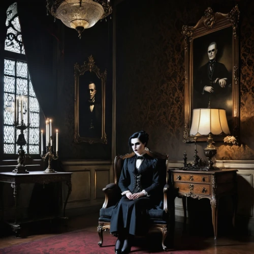 victorian room,gothic portrait,the victorian era,victorian style,victorian,victoriana,downton,beaufoy,headmistress,mycroft,victorian lady,royal interior,parlor,victorianism,merteuil,dickensian,wade rooms,whitby goth weekend,gatiss,claridge,Illustration,Realistic Fantasy,Realistic Fantasy 10