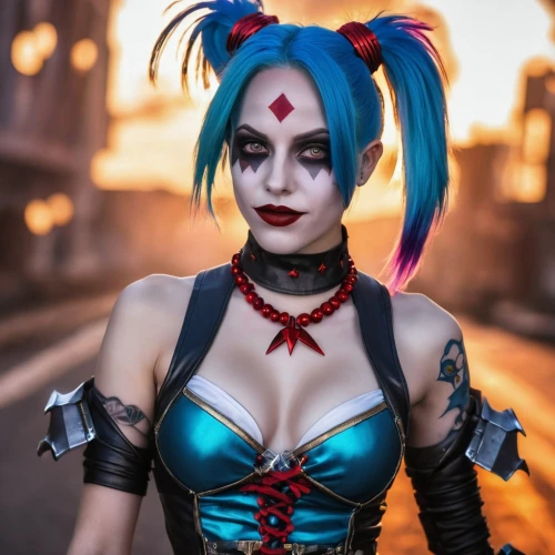 harley quinn,jinx,morrigan,harley,riska,tira,domino,hydrelia,evie,duela,ichetucknee,demona,sona,vi,bulma,kamina,kittani,battaini,shanna,gothicus,Photography,General,Realistic