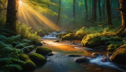 germany forest,fairytale forest,nature wallpaper,fairy forest,forest landscape,god rays,green forest,sunrays,light rays,forest of dreams,elven forest,enchanted forest,holy forest,nature background,mountain stream,forestland,sunbeams,sun rays,forest glade,coniferous forest,Photography,General,Fantasy