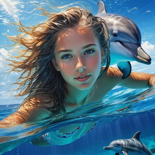 girl with a dolphin,underwater background,underwater world,dolphin rider,under the water,dolphin swimming,wyland,under water,underwater,underwater landscape,ocean underwater,dolphin,water nymph,dolphins in water,kanaeva,sea life underwater,underwater playground,dolphins,whitetip,trainer with dolphin,Conceptual Art,Fantasy,Fantasy 12