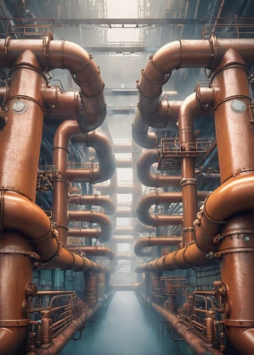 pipework,pressure pipes,pipes,industrial tubes,water pipes,precipitators,refiners,pipe work,hydronic,heavy water factory,feedwater,pipefitter,combined heat and power plant,manifolds,drainage pipes,desalination,salination,conduits,condensers,gasification,Illustration,Japanese style,Japanese Style 01