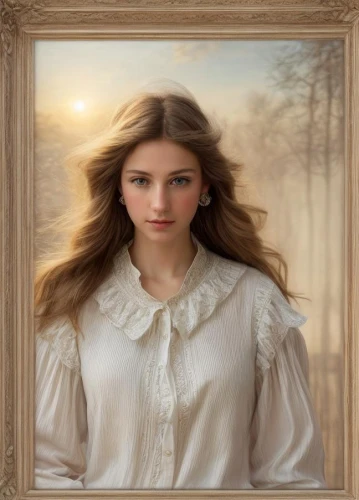 mystical portrait of a girl,romantic portrait,madding,fantasy portrait,portrait background,photo painting,girl in a long,young woman,portrait of a girl,perugini,aslaug,vintage female portrait,behenna,liesel,antique background,avonlea,nelisse,wooden frame,victorian lady,girl in a historic way,Common,Common,Photography