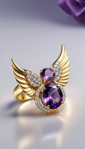 wing purple,gold and purple,purple and gold,the hummingbird hawk-purple,angel wing,winged heart,bird wing,glass wing butterfly,winged,chaumet,mouawad,delta wings,glass wings,bird wings,hindwings,angel wings,birthstone,ring dove,violaceous,feather jewelry,Unique,3D,3D Character