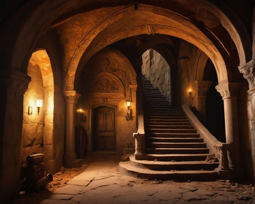 crypt,theed,archways,catacombs,hall of the fallen,inglenook,the threshold of the house,doorways,hallway,cloistered,dracula castle,passageways,ghost castle,castle of the corvin,neverwhere,entranceways,crypts,passageway,undercroft,altgeld,Illustration,Children,Children 05