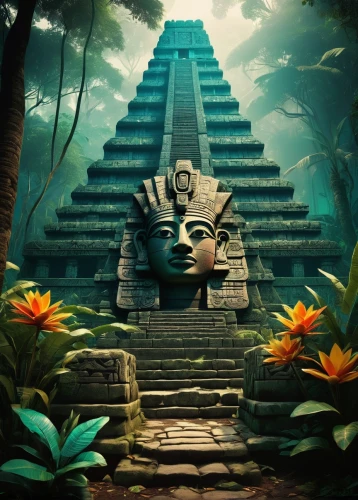 pakal,aztecas,azteca,mayan,mesoamerican,tikal,tlaloc,kukulkan,aztec,quetzalcoatl,chichen itza,palenque,mesoamerica,mayans,amazonica,olmec,vimana,step pyramid,pachamama,copan,Art,Artistic Painting,Artistic Painting 29
