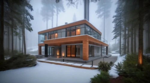 winter house,house in the forest,cubic house,forest house,inverted cottage,snow house,3d rendering,snowhotel,mid century house,timber house,wooden house,modern house,frame house,small cabin,treehouses,electrohome,cube house,sketchup,prefab,render