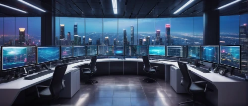 computer room,trading floor,monitor wall,cyberport,blur office background,modern office,control desk,cyberview,cybercity,control center,the server room,computer screen,monitors,cybercafes,workstations,offices,cybertown,cybertrader,cyberscene,screens,Illustration,Realistic Fantasy,Realistic Fantasy 26