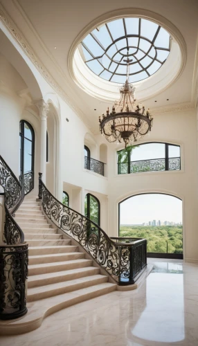 luxury home interior,cochere,foyer,entrance hall,balustrade,mansion,balustrades,luxury property,outside staircase,circular staircase,luxury home,banisters,entryway,winding staircase,lobby,staircase,palatial,breezeway,mansions,palladianism,Conceptual Art,Oil color,Oil Color 12
