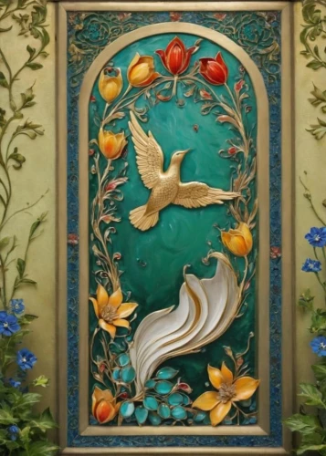 dove of peace,floral and bird frame,doves of peace,norouz,art nouveau frame,garden door,iranian nowruz,an ornamental bird,wall decoration,gournay,simorgh,maiolica,decoration bird,peace dove,blue birds and blossom,cloisonne,wall painting,jugendstil,isfahan,wall panel