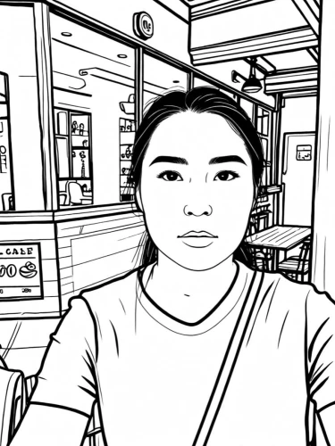 woman at cafe,sketchup,rotoscoped,comic style,comic halftone woman,coffeeshop,office line art,rotoscope,coffee shop,coreldraw,wireframe graphics,pixton,gramedia,artemy,women at cafe,rotoscoping,color halftone effect,web cam,teashop,comic halftone,Design Sketch,Design Sketch,Rough Outline