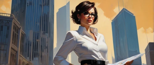 sci fiction illustration,businesswoman,marla,business woman,superagent,sprint woman,secretarial,secretaria,city ​​portrait,giantess,pitchwoman,moneypenny,forewoman,transistor,mckelvie,business girl,mcquarrie,bussiness woman,pauling,superspy,Conceptual Art,Oil color,Oil Color 04