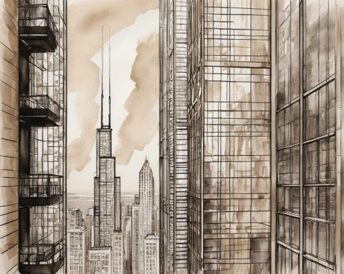 highrises,tall buildings,high rises,city scape,skyscraping,unbuilt,buildings,cityscapes,city buildings,supertall,arcology,skyscrapers,penciling,cityscape,highrise,coruscant,density,urban landscape,neverwhere,schuitema,Illustration,Black and White,Black and White 34