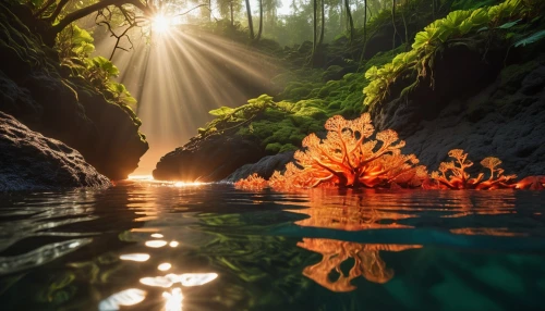 sunlight through leafs,sun reflection,nature wallpaper,water lotus,sunrays,underwater oasis,nature background,sun rays,rays of the sun,light reflections,underwater landscape,photosynthesis,full hd wallpaper,cave on the water,light of autumn,flower water,light rays,glow of light,xanthophylls,mountain sunrise,Photography,Artistic Photography,Artistic Photography 01