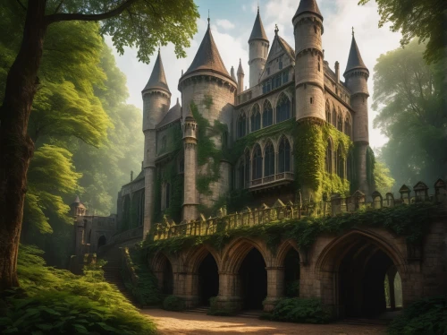 fairy tale castle,nargothrond,hogwarts,fairytale castle,rivendell,diagon,castle of the corvin,gondolin,alfheim,triwizard,riftwar,mirkwood,house in the forest,witch's house,castlelike,fairy tale castle sigmaringen,beleriand,bethlen castle,knight's castle,gothic style,Illustration,Paper based,Paper Based 04