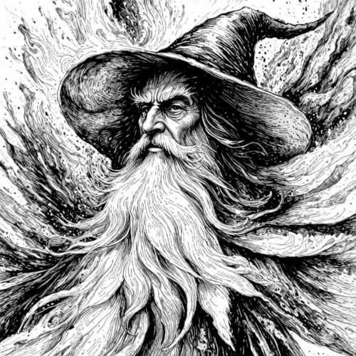 wizard,the wizard,radagast,rincewind,dumbledore,gandalf,magus,witchfire,igelstrom,dumble,sorcerer,aegir,raistlin,emrys,wizards,triwizard,witchfinder,pratchett,wizardly,hastur,Design Sketch,Design Sketch,Black and white Comic