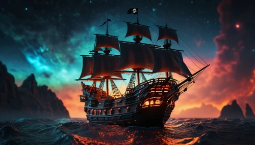 fantasy picture,maelstrom,pirate ship,caravel,sea sailing ship,galleon,spelljammer,sailing ship,3d fantasy,fireship,fireships,sea fantasy,sail ship,viking ship,scarlet sail,whaleship,ghost ship,fantasy art,3d background,sailing ships,Photography,General,Sci-Fi