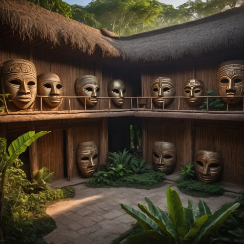 african masks,heads of royal palms,polyneices,olmec,tribal masks,polynesians,heiau,terracottas,amazonians,aztecas,gondwanaland,png sculpture,pakal,menehune,ancient people,cantina,mayan,polynesian,mesoamericans,iroquoians,Photography,General,Fantasy