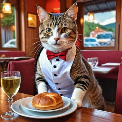 foie gras,caterer,sommelier,cat european,waiter,french cuisine,romantic dinner,busboy,balthazar,manservant,maitre,oktoberfest cats,beef wellington,tuxedoes,catroux,cat's cafe,gourmand,cat image,moggie,waitstaff,Photography,General,Realistic