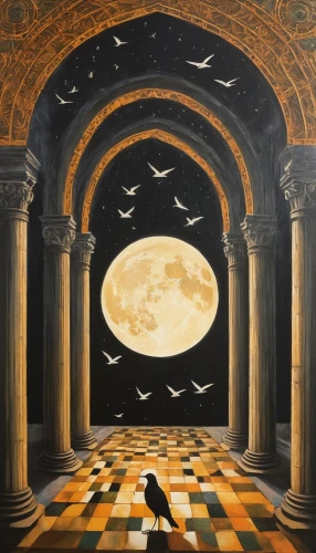 surrealism,surrealist,cloistered,mythographer,goldmoon,transmigration,turilli,secret garden of venus,romanorum,pianissimo,violinist violinist of the moon,hermeticism,labyrinthine,metapontum,theosophist,concerto for piano,freemasonry,neoclassicism,moonlighted,arches raven,Illustration,Abstract Fantasy,Abstract Fantasy 15