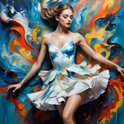 fluidity,world digital painting,dance with canvases,whirling,bodypainting,margaery,firedancer,fantasy art,art painting,dancing flames,twirling,twirl,fire dance,harmonix,swirling,danseuse,blue painting,gracefulness,digital painting,flamenco,Photography,Fashion Photography,Fashion Photography 01
