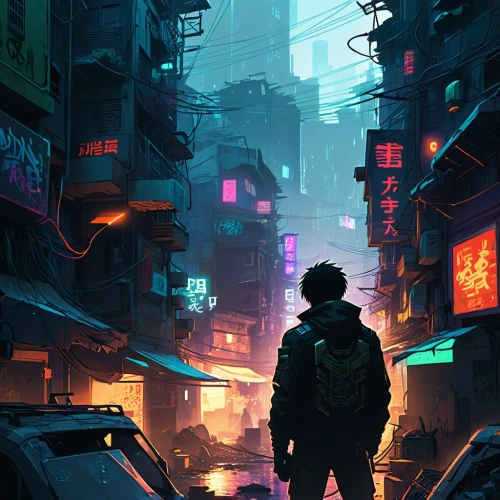 cyberpunk,shinjuku,alleyway,mongkok,cityscape,alley,kowloon,akira,shanghai,tokyo city,sidestreet,colorful city,cybercity,shibuya,tokyo,slum,cybertown,shadowrun,alleyways,ikebukuro,Conceptual Art,Fantasy,Fantasy 02