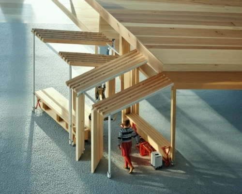 wooden stair railing,wooden stairs,daylighting,passivhaus,children's interior,outside staircase,girl on the stairs,snohetta,montessori,wooden decking,cohousing,kundig,wood deck,bjarke,joinery,arkitekter,wooden construction,laminated wood,archidaily,staircase,Photography,General,Realistic
