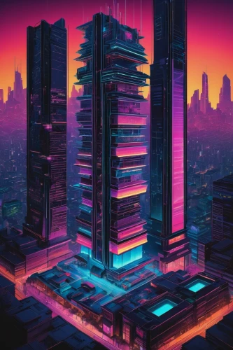 cybercity,skyscraper,ctbuh,cybertown,cyberpunk,skyscrapers,hypermodern,vdara,metropolis,high rises,synth,futuristic,highrises,the skyscraper,sedensky,cityscape,skyscraping,areopolis,polara,urban towers,Art,Classical Oil Painting,Classical Oil Painting 08
