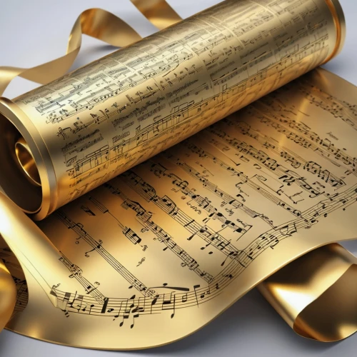 sheet of music,antiphonary,gold trumpet,music sheets,cantorial,musical score,instrument music,artscroll,sheet music,musical notes,brass instrument,musical paper,manuscripts,concordances,music sheet,music notations,gold foil dividers,music notes,abstract gold embossed,musical instruments,Photography,General,Realistic